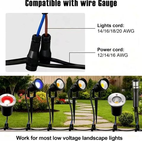 CARTSPACE 5Pcs Low Voltage Wire Connector, Lighting Connectors Waterproof CONNECTORS Wire Connector (Black, Pack of 5) - Image 5