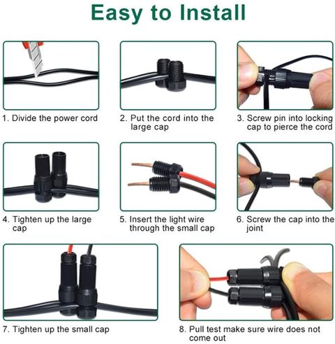 CARTSPACE 5Pcs Low Voltage Wire Connector, Lighting Connectors Waterproof CONNECTORS Wire Connector (Black, Pack of 5) - Image 7