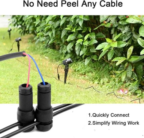 GRALLEX1 Low Voltage Landscape Light Wire Connector, 6 Pcs, Black - Image 6