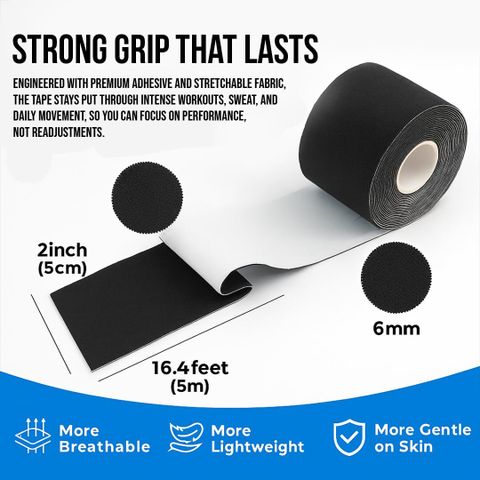 SHIFTER Kinesiology Tape for Injury Support (Black) - Image 6