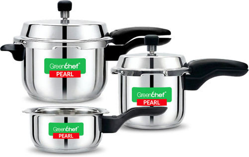 GreenChef Super Trio Aluminium IB Pressure Cooker Combo