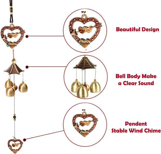 Synlark Positive Energy 3 Bell Feng Shui Wind Chime for Home Office Balcony Decoration Brass Windchime 78% off 699₹1504(3)