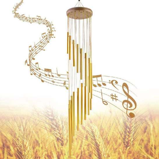 FUN FINDS Golden Metal Wind Chime Hanging Decor Musical for Home Steel Windchime 64% off 1,299₹458