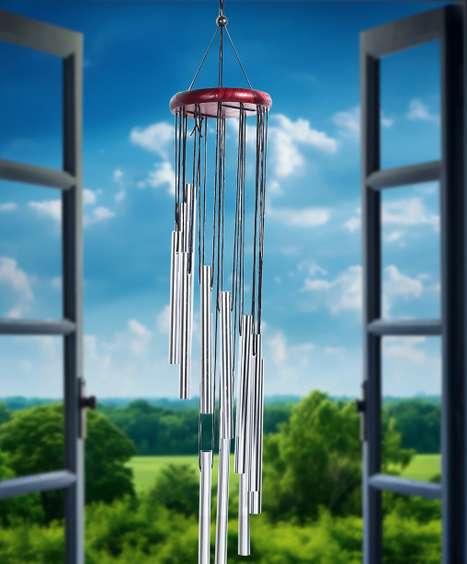 RADHE RADHE 12 Pipe Silver Metal Wind Chim Brass, Aluminium Wind Spinner 69% off 899₹270
