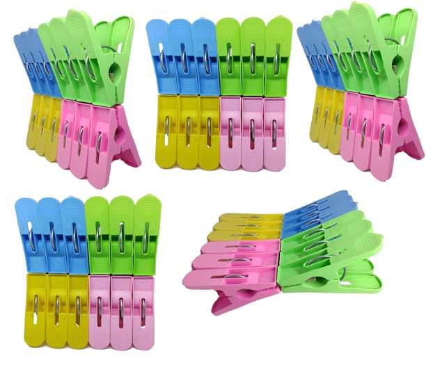 Mirela 60 Cloth Clips for Drying Clothes Strong &amp; Durable Clothes Pins Indoor Ou...