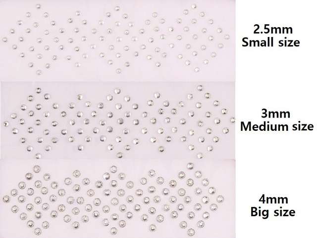 Vama Fashions Silver Crystal Stone Sticker Mix Sizes Diamond Bindis For ...