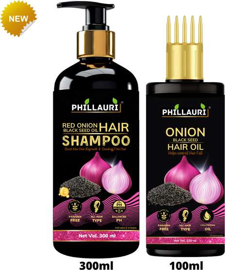 Phillauri Onion Shampoo and Hair Oil Combo