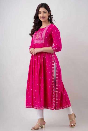DEVKIARIZ Women Printed Flared Kurta