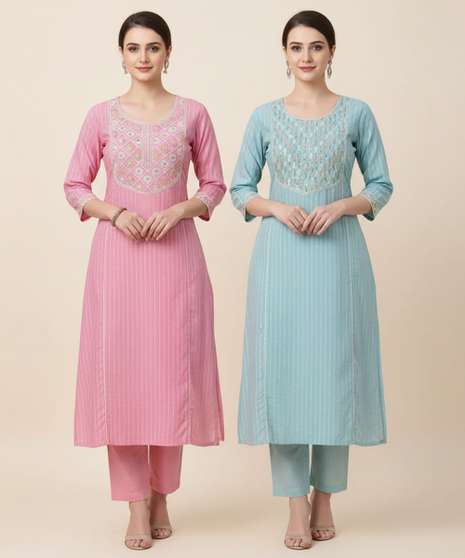 ME AND FOX Women Embroidered Kurta Deal