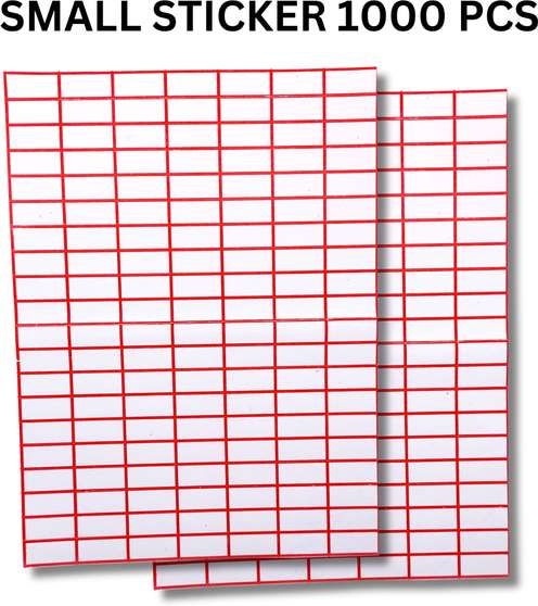 Grab & Go: 1000 Pcs MRP Sticker Price Tag Labels (30x10 mm) - Self Adhesive, Red Border