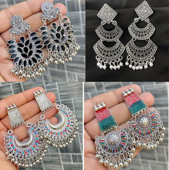 Alloy Chandbali Earring, Earring Set, Jhumki Earring