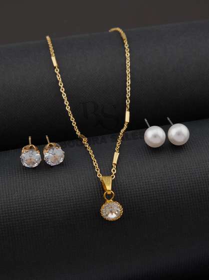 BOGHRA SALES Gold Plated Necklace and Earrings Set