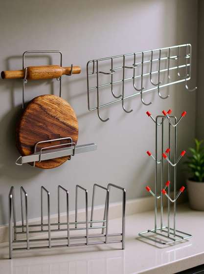 JISUN Stainless Steel Kitchen Rack Combo