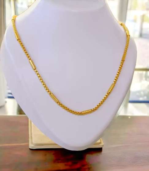 1 gram Stylish Golden Imported Round Pipe Designer Chain