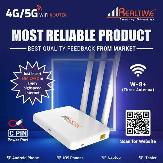 Realtime W8+ 5G & 4G Sim Router with Triple Antenna Connect with Camera ...