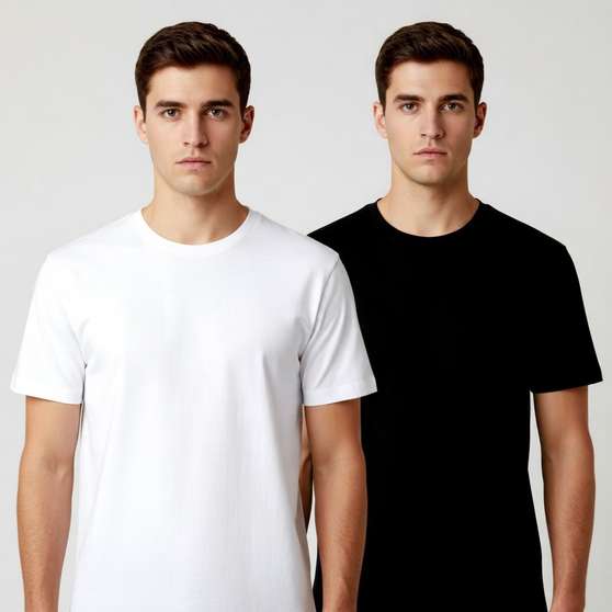 TIGERSNAKE Men White Black T Shirt