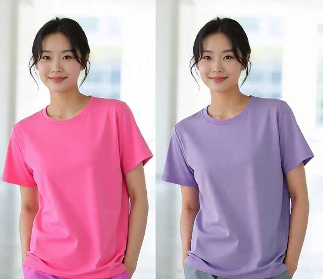 RUBY KNITS Women Purple Pink T Shirt Combo