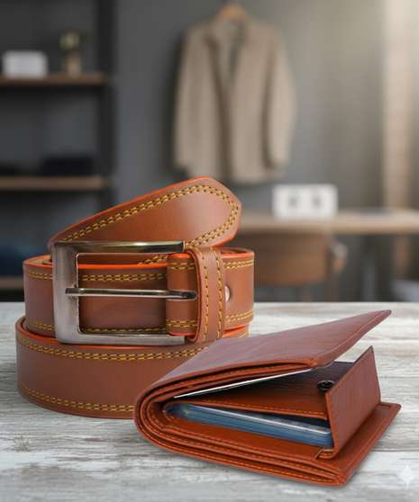 ShopGlobal Men Wallet & Belt Combo