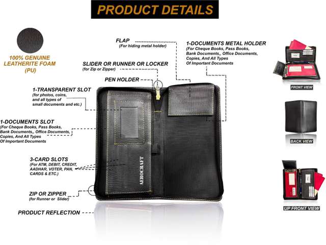 Cheque Copy Folder File AEROCRAFT card/Cheque book holder files document file folder passport ...