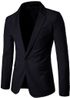 TRULYFEB Men's Solid Black Single Breasted Blazer - Image 7