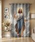 prime verse enterprises 214 cm (7 ft) Door Polyester Semi Transparent Curtain Single Curtain (Divine Jesus, Printed) - Image 7