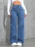 zayla Women Wide Leg High Rise Light Blue Jeans - Image 8