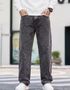 FASHIONFLAXY Men Wide Leg Mid Rise Brown Jeans - Image 7