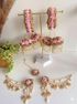 SilvAura Fabric Gold-plated Pink Jewel Set (Pack of 7) - Image 5