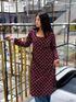 USCJ Printed Viscose Rayon Straight Kurta for Women (Maroon) - Image 6