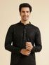 KriKan Embellished Cotton Rayon Straight Kurta for Men (Blue) - Image 4