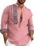 DIMMY Printed Cotton Blend A-line Kurta for Men (White) - Image 7