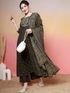 Pehnura Women Pure Cotton Embroidered & Printed Anarkali Kurta, Bottom & Dupatta Set - Image 8