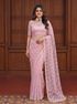 PD CLOTH VILLA Embellished Bollywood Net Saree (Light Blue) - Image 7