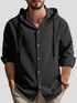 EyeBogler Men Relaxed Fit Solid Hood Collar Casual Shirt - Image 8