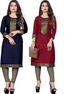 Maa Meladi Creation Pack of 2 Solid Pure Cotton Straight Kurta for Women (Multicolor) - Image 8