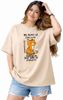 Stem Rope Women Graphic Print Round Neck Cotton Blend Brown T-Shirt - Image 5