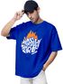 Leotude Men Printed Round Neck Cotton Blend Blue T-Shirt - Image 8