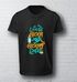 jiobangali Men's Printed Round Neck Pure Cotton Black T-Shirt - Image 6