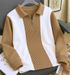 GLOBAL NOMAD Men Colorblock Zip Neck Cotton Blend Green, White T-Shirt - Image 8