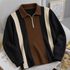 Try This Men Striped Zip Neck Cotton Blend T-Shirt (Black) - Image 8
