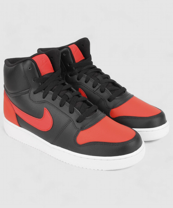 nike red and black high tops