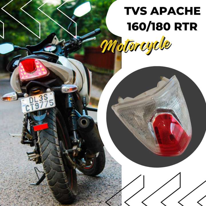 Allpartssource TVS Apache RTR 160 180 Back Light Brake Light Tail Light without bulb Tail Light Motorbike Halogen for TVS 12 V 5 W Price in India Buy Allpartssource TVS Apache