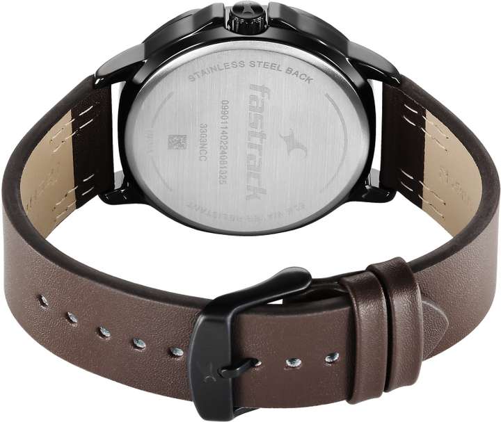 Fastrack Fleek Quartz Multifunction Green Dial Leather Strap Watch 