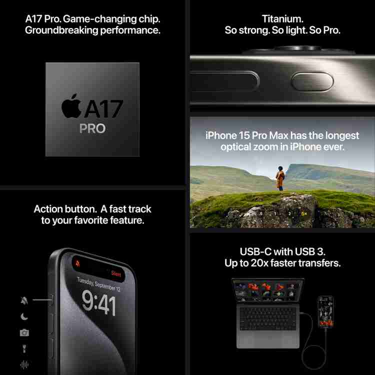 Apple iPhone 15 Pro ( 256 GB Storage, 0 GB RAM ) Online at Best 
