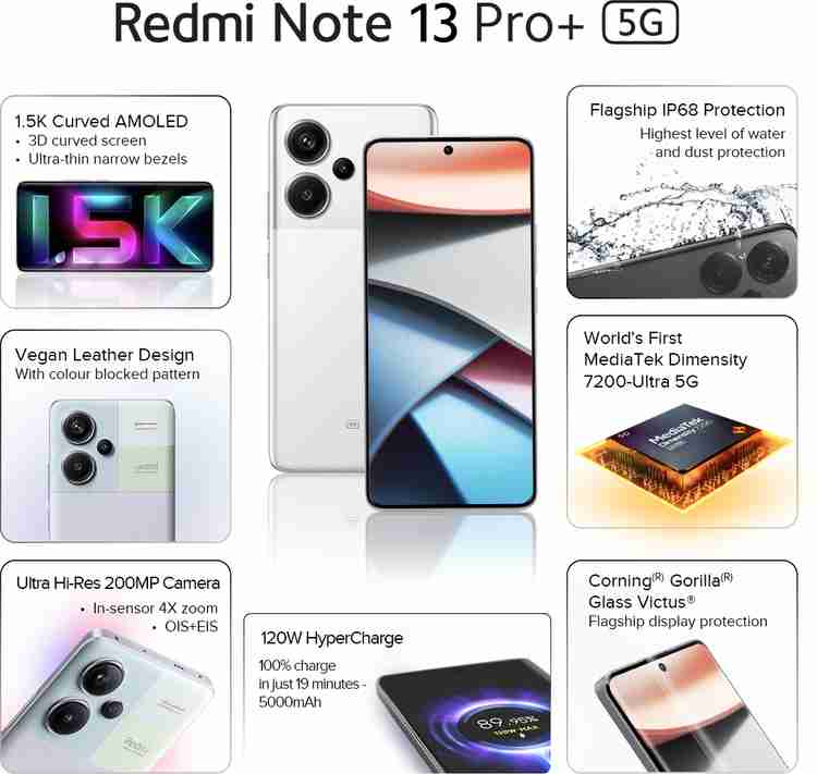 REDMI Note 13 Pro+ 5G ( 512 GB Storage, 12 GB RAM ) Online at Best 