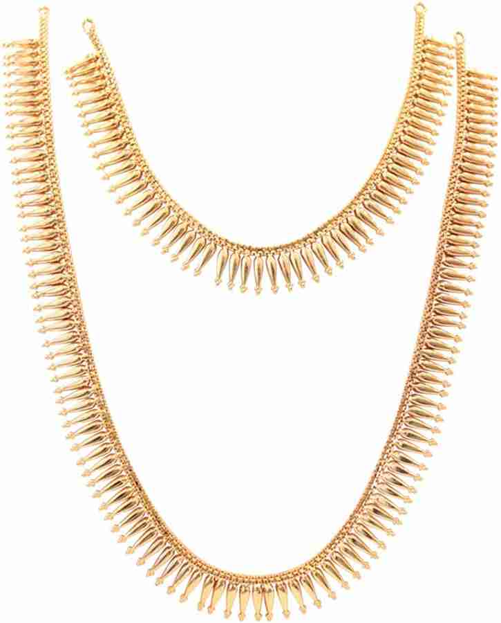 moonplus Gold Plated Contemporary design Bridal Necklace Double Haram set Gold plated Plated Alloy Necklace Price in India Buy moonplus Gold Plated Contemporary design Bridal Necklace Double Haram set...