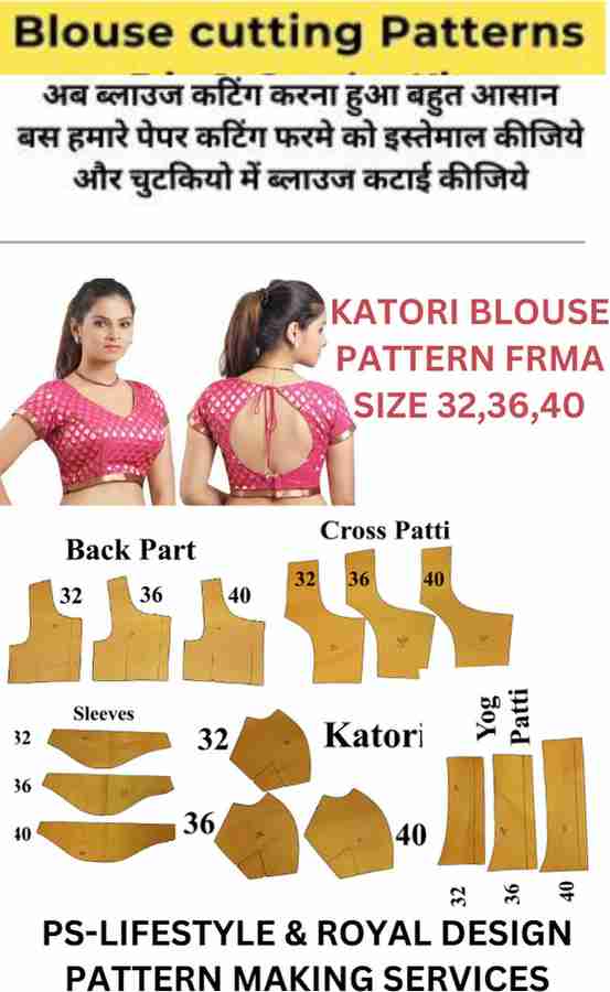 Cutting Of Blouse With Measurement Tailors Double Katori Blouse Paper