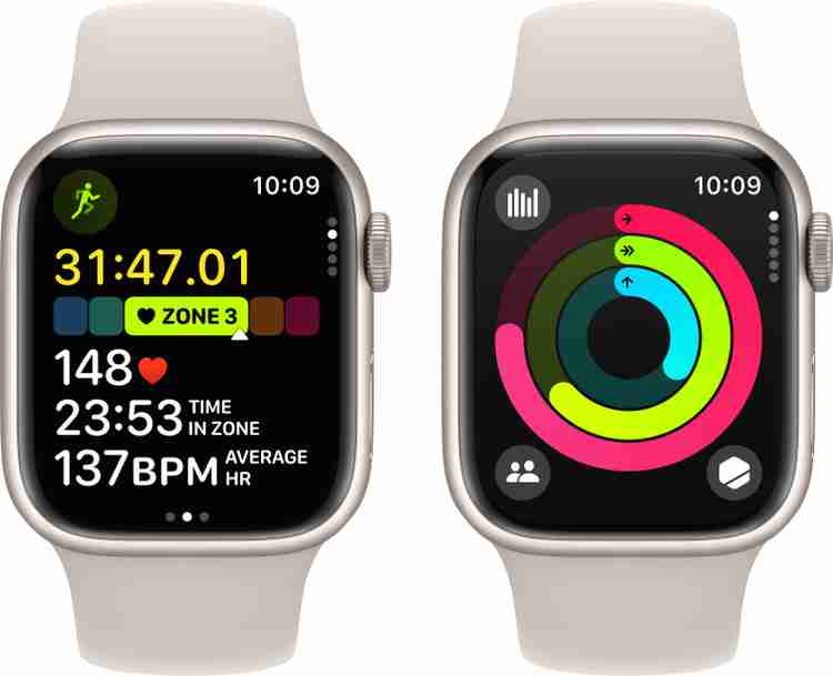 Apple Watch Series 9 GPS 41mm Starlight Aluminium Case with 