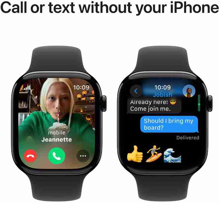 Apple Watch Series 10 GPS + Cellular 46mm Jet Black Aluminium with 