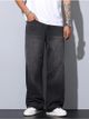 Gruff Men Wide Leg Mid Rise Dark Grey Jeans - Image 7